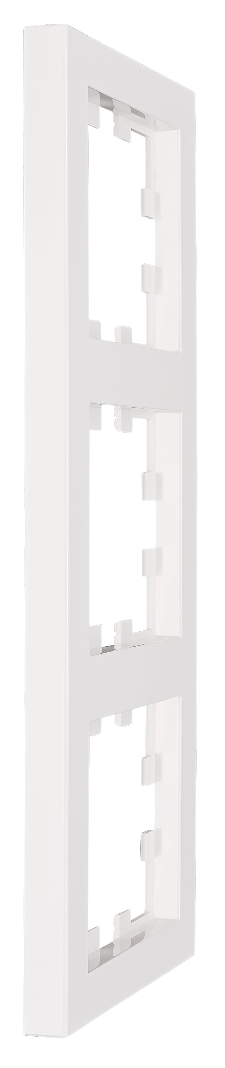 Ramă 3 aparate, Design CUBIC, alb