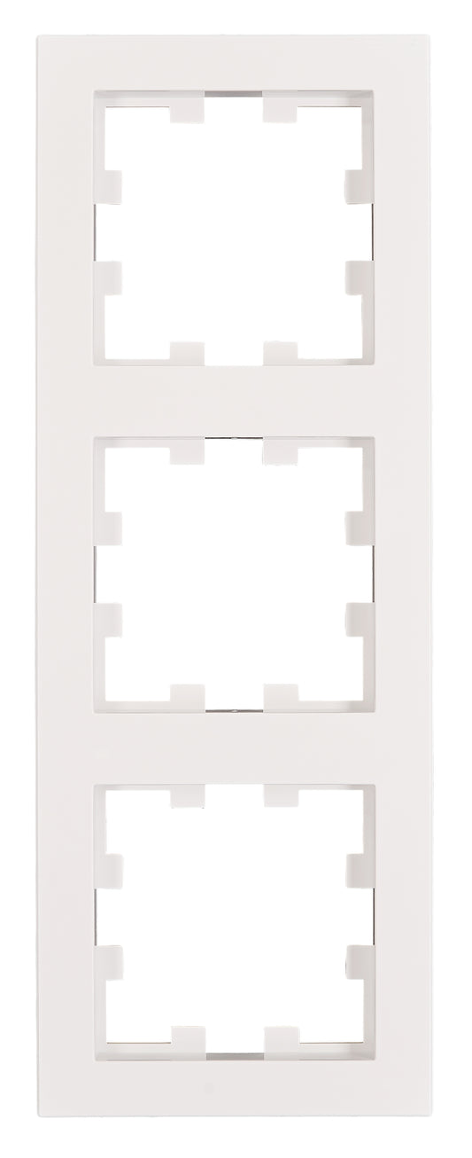 Ramă 3 aparate, Design CUBIC, alb