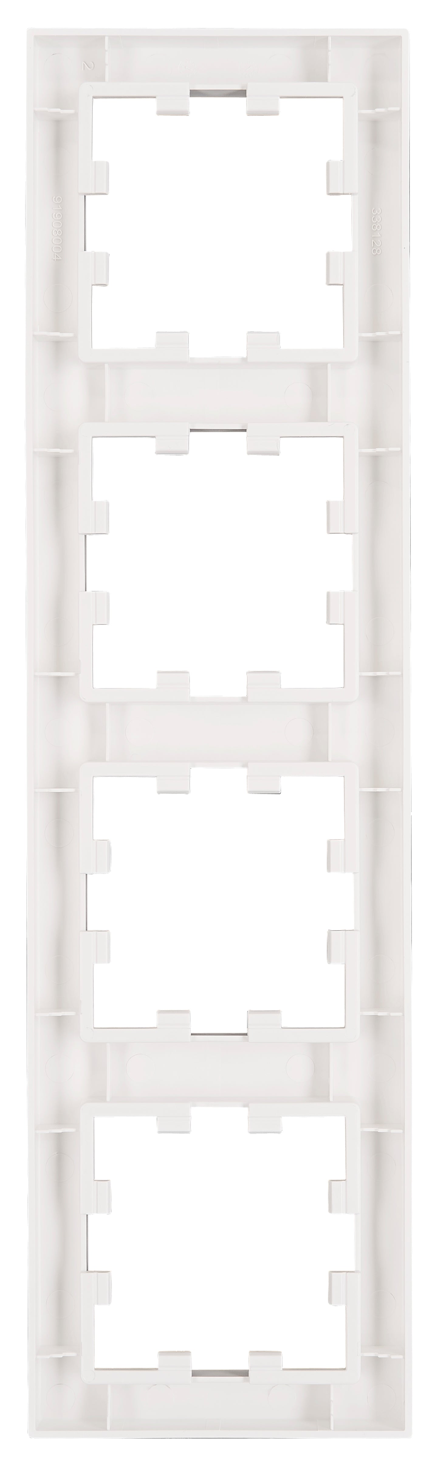 Ramă 4 aparate, Design CUBIC, alb