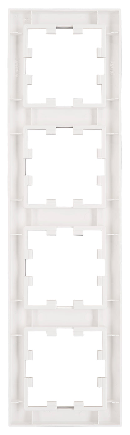 Ramă 4 aparate, Design CUBIC, alb