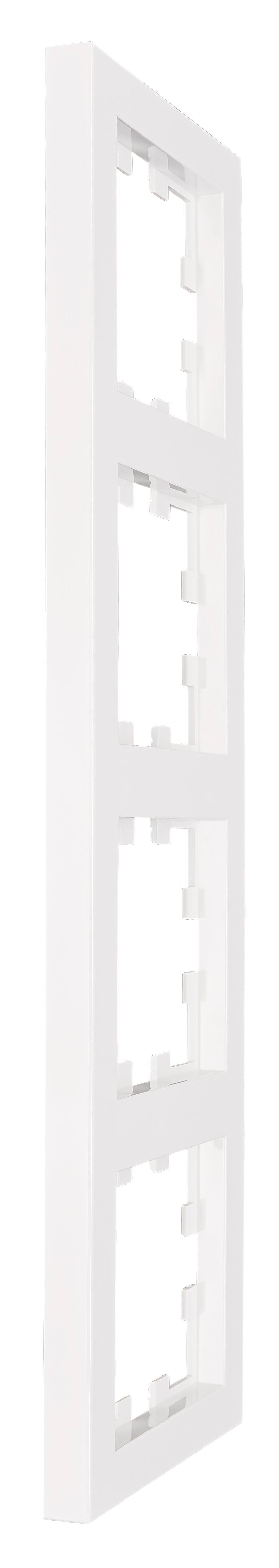 Ramă 4 aparate, Design CUBIC, alb