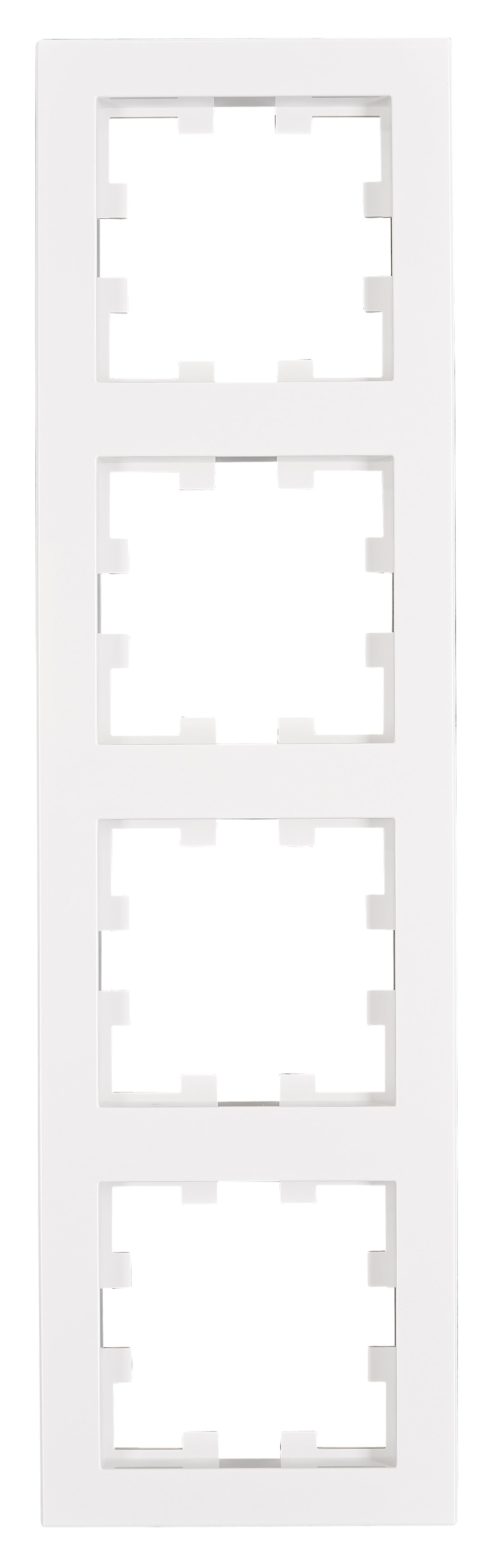 Ramă 4 aparate, Design CUBIC, alb