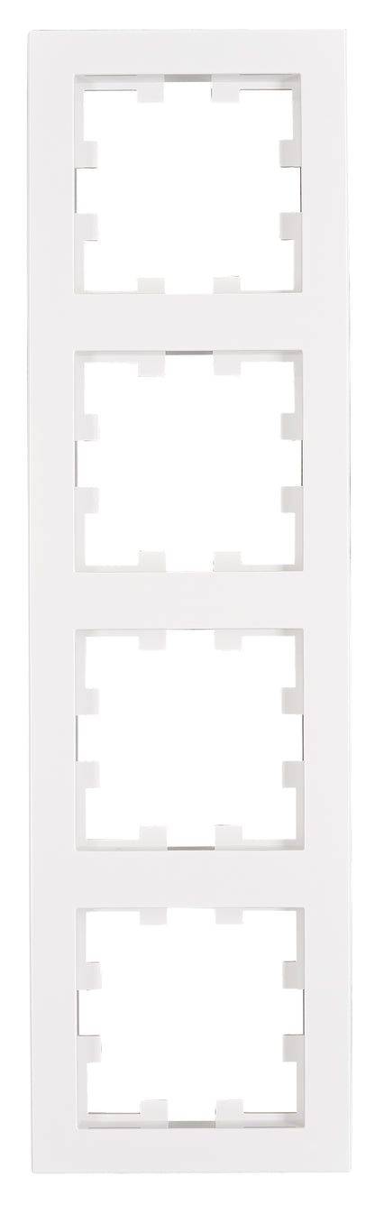 Ramă 4 aparate, Design CUBIC, alb