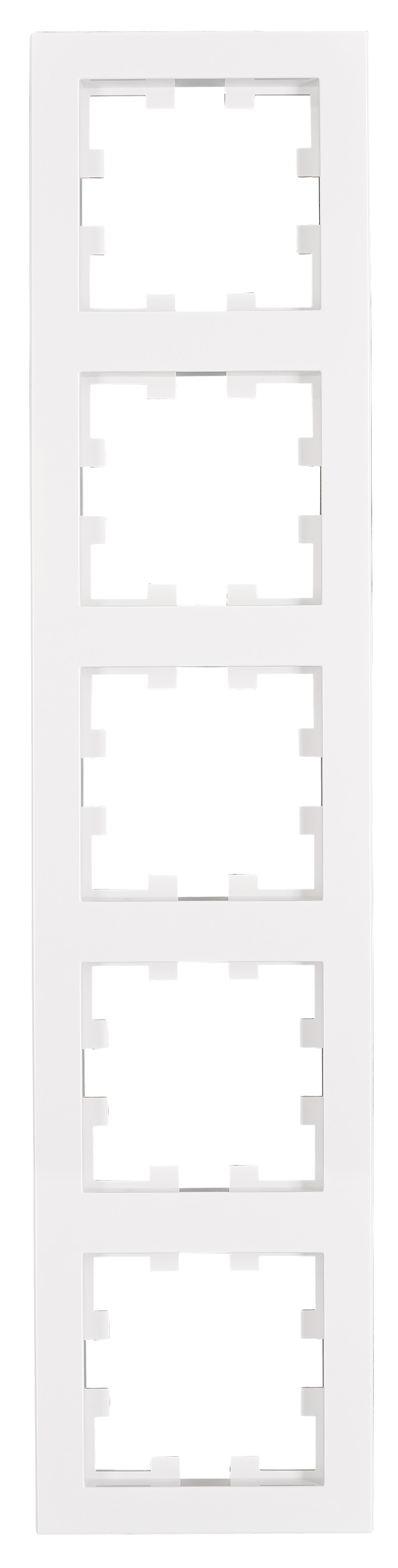 Ramă 5 aparate, Design CUBIC, alb