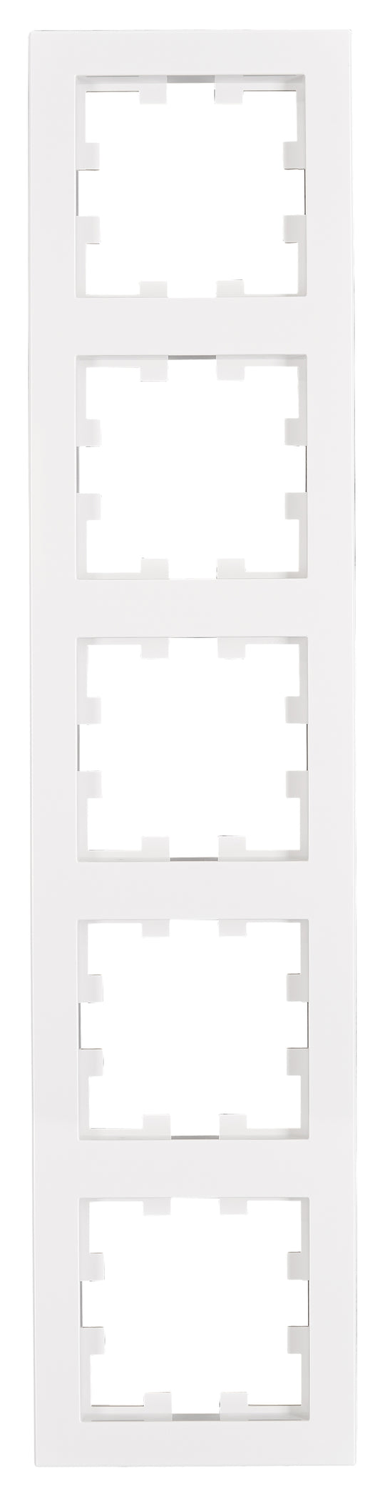 Ramă 5 aparate, Design CUBIC, alb