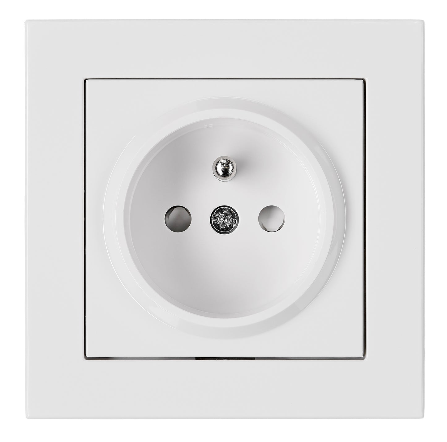 Priză completă, cu protecție și pin PE, albă