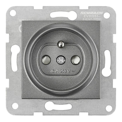 Insert priză cu Pin PE și protecție, conex elas, antracit