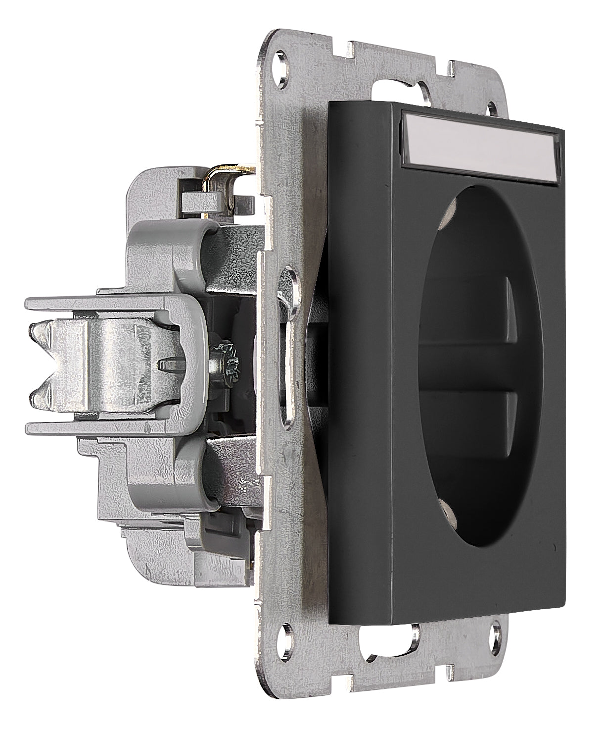 Socket with title block, safety shutter, anthracite