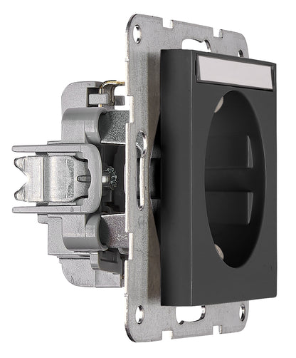 Socket with title block, safety shutter, anthracite