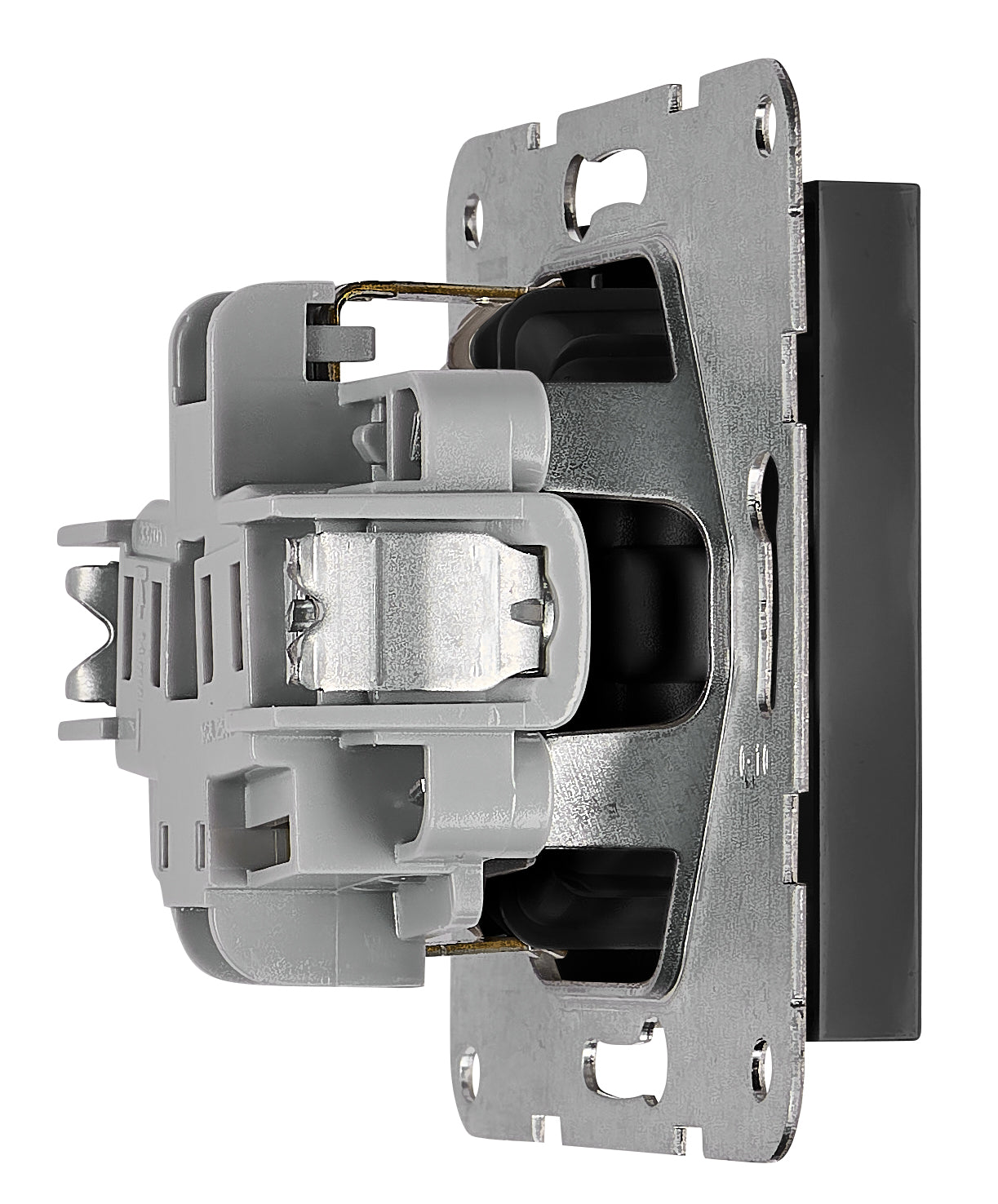 Socket with title block, safety shutter, anthracite
