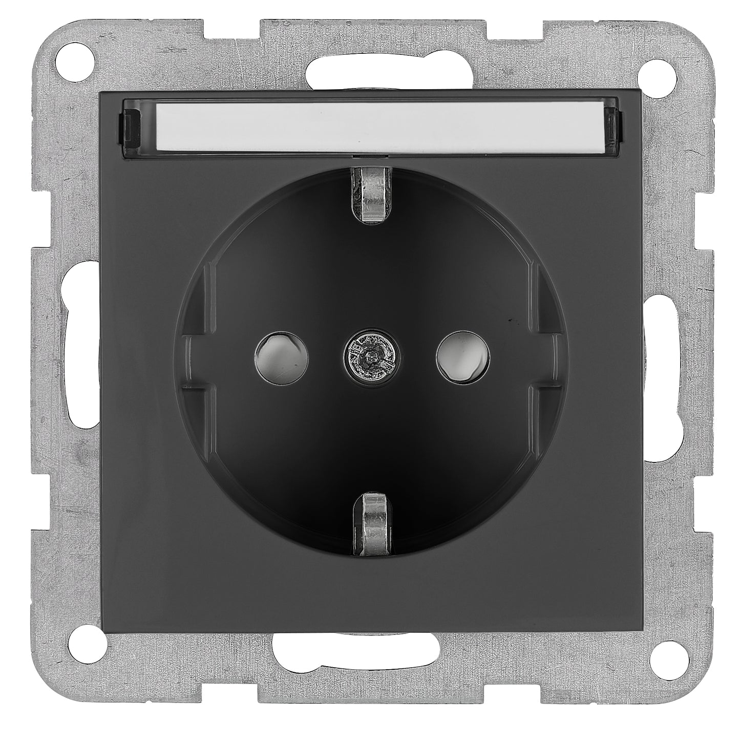 Socket with title block, safety shutter, anthracite
