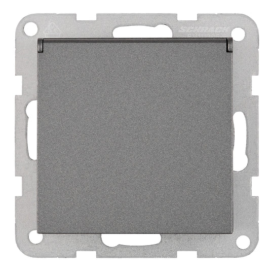 Insert priză cu capac de protecție, conex elastică, antracit
