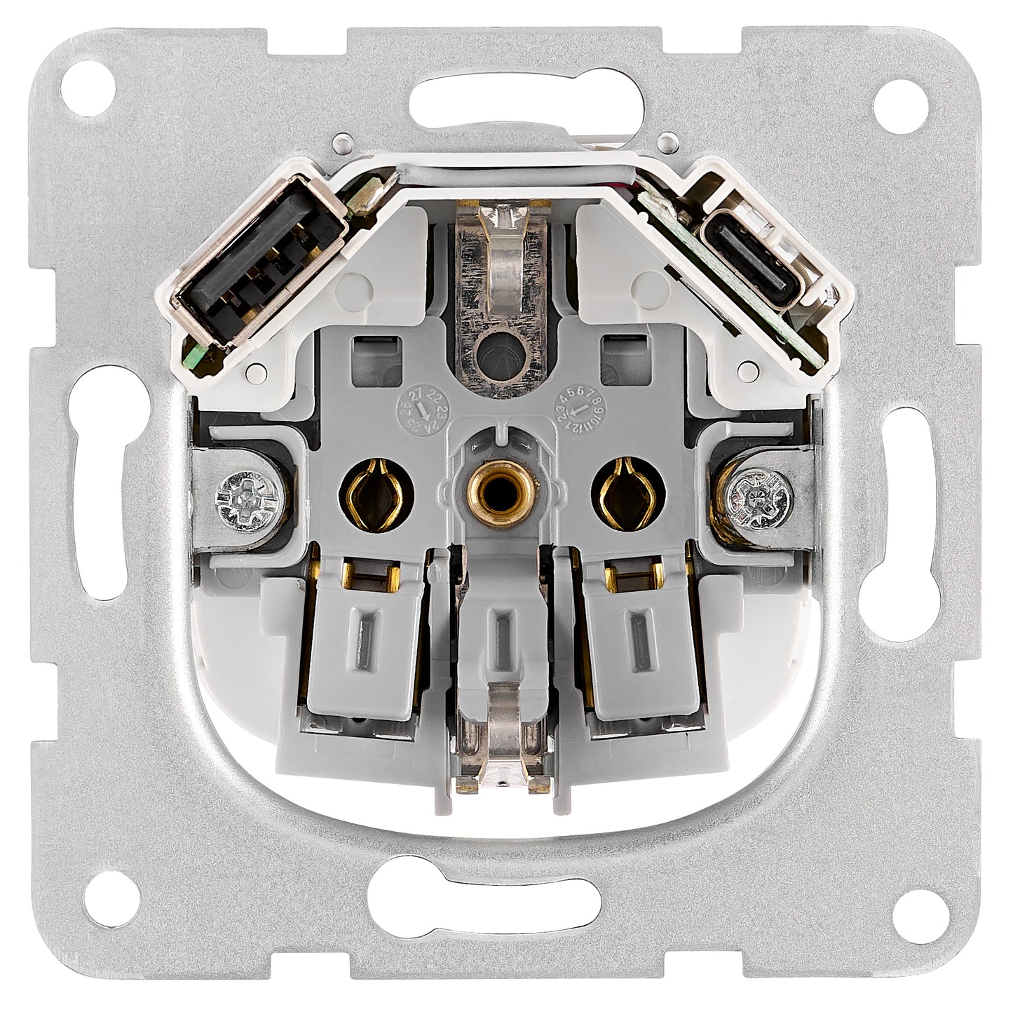Insert priză USB A+C, 2.1A, antracit