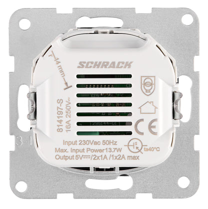 Insert priză USB A+C, 2.1A, antracit