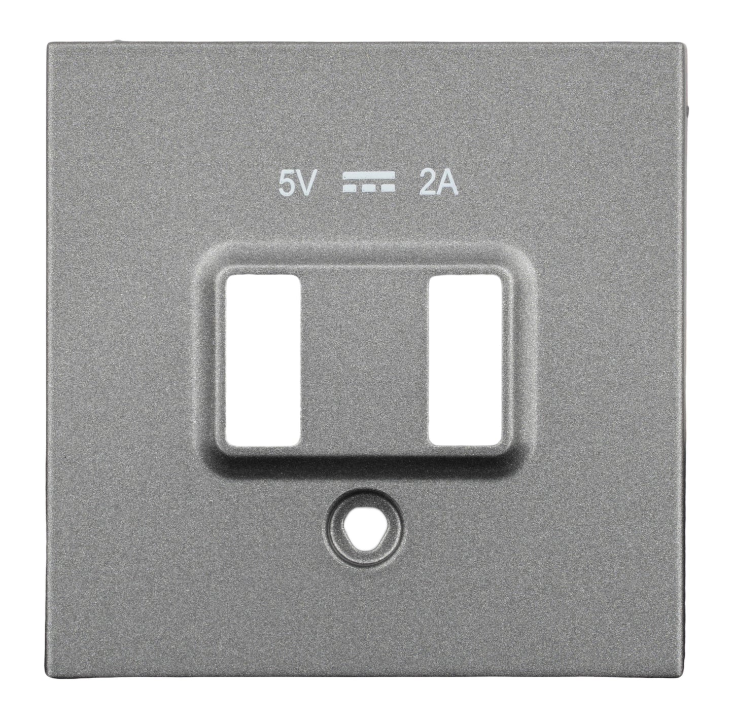 Mască priză dublă de încărcare USB, antracit
