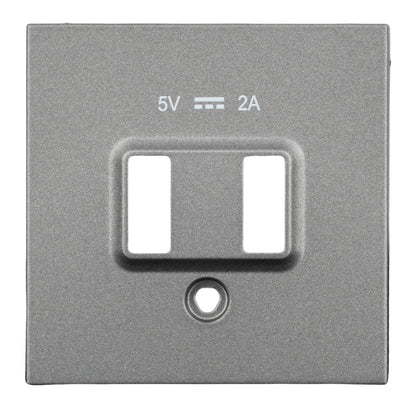 Mască priză dublă de încărcare USB, antracit