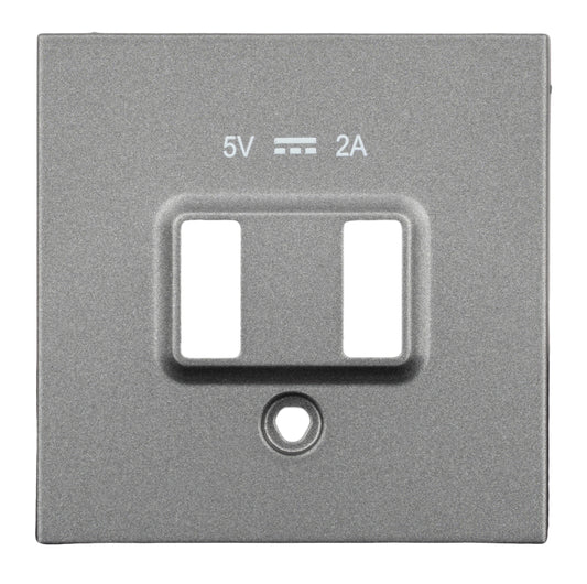 Mască priză dublă de încărcare USB, antracit