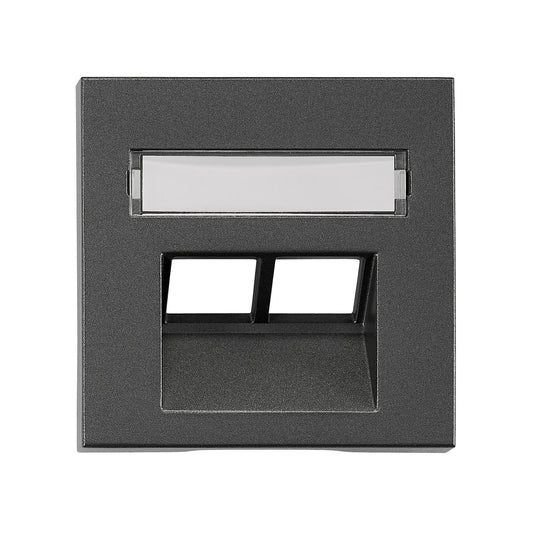 Mască 2*RJ45, antracit