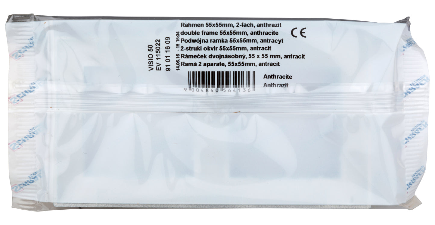 Ramă pentru 2 aparate cu dimensiuni de 55x55mm, antracit