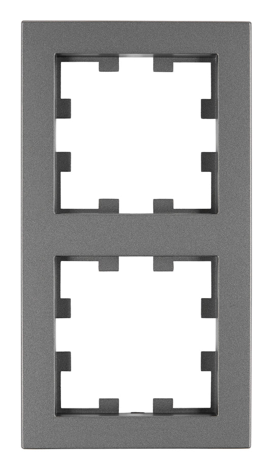 Ramă 2 aparate, Design CUBIC, antracit