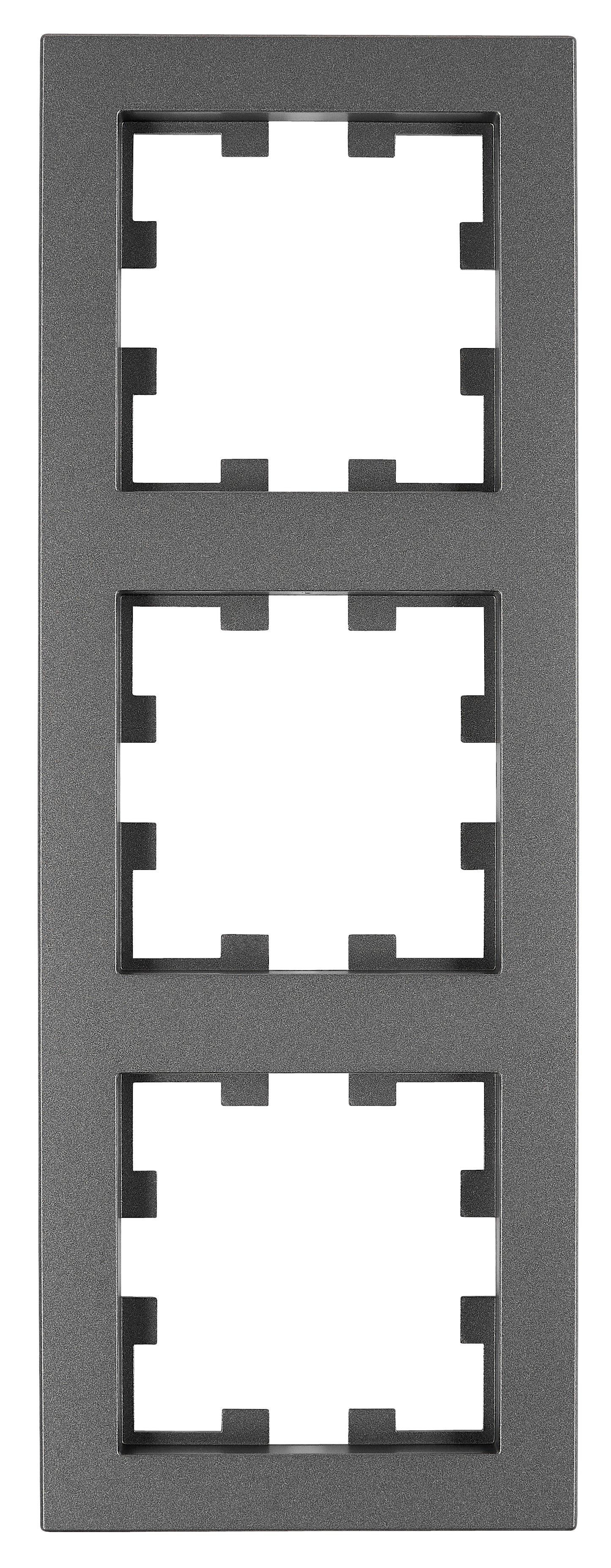 Ramă 3 aparate, Design CUBIC, antracit