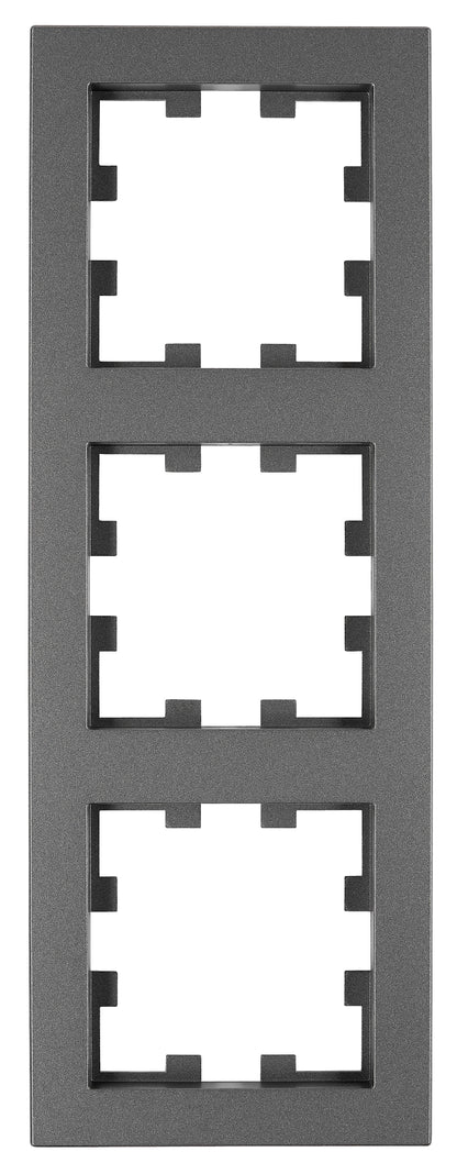 Ramă 3 aparate, Design CUBIC, antracit