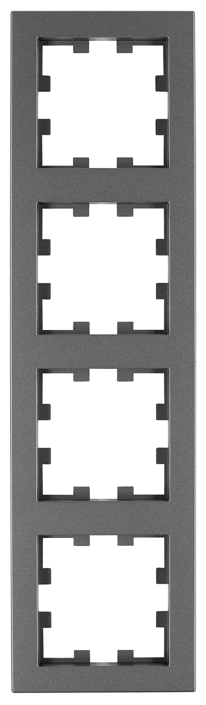 Ramă 4 aparate, Design CUBIC, antracit