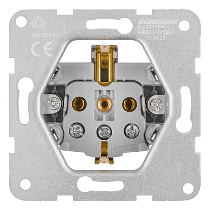 Insert priză, contacte de protecție, protecție IP2XC, argint