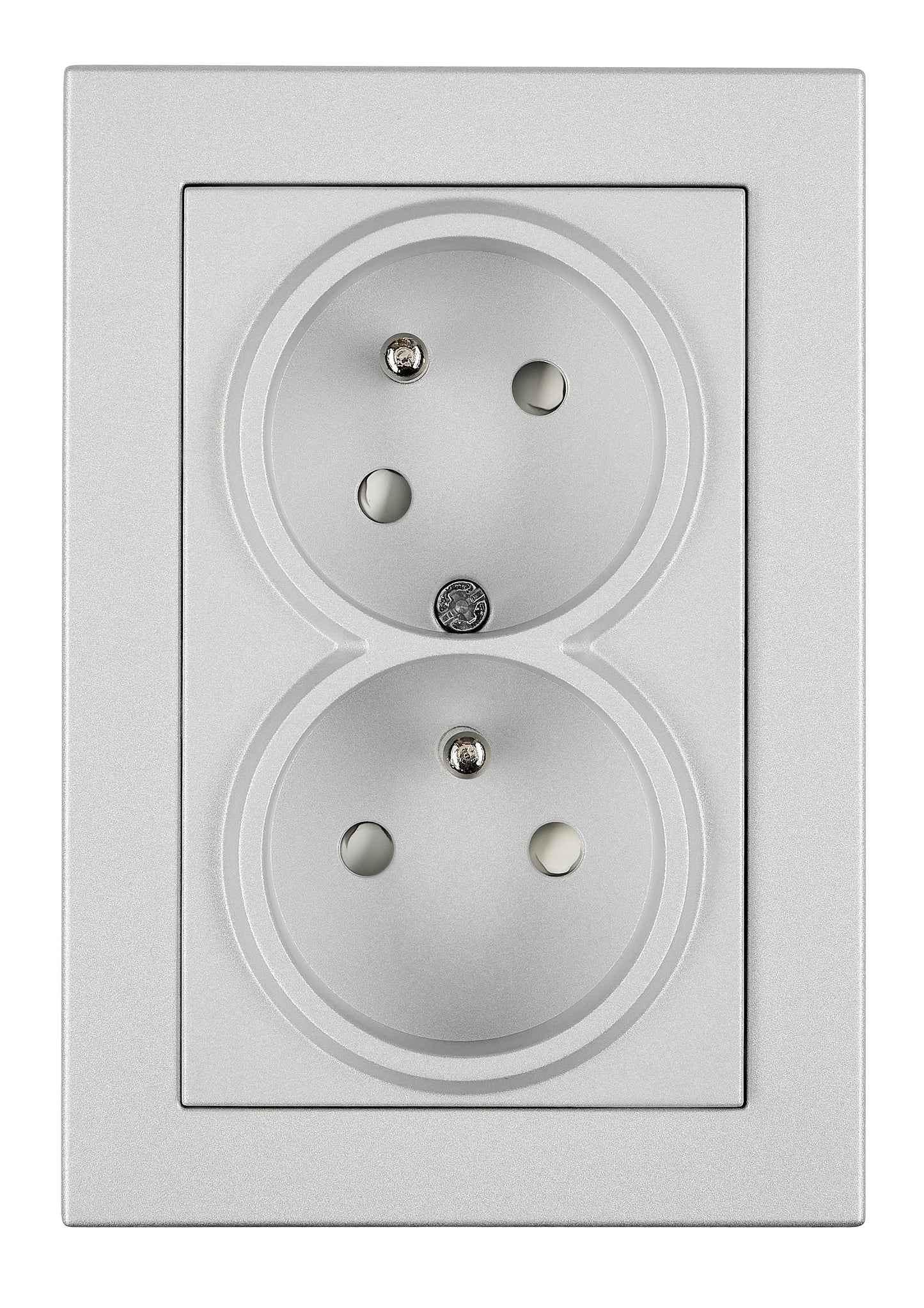 Priză dublă completă cu Pin PE, 2xPE, 1 priză rotită 45°, ar