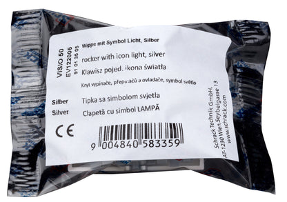 Clapetă cu simbol LAMPĂ, argintiu