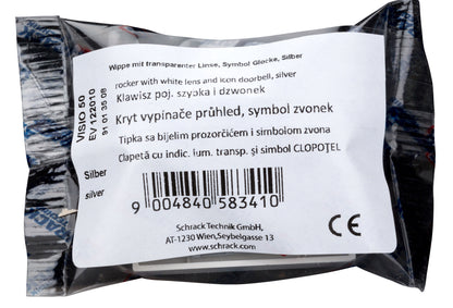 Clapetă cu indic. lum. transp. şi simbol CLOPOŢEL, argintiu