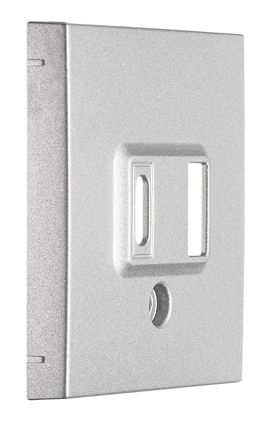 USB charger A+C socket cover, silver