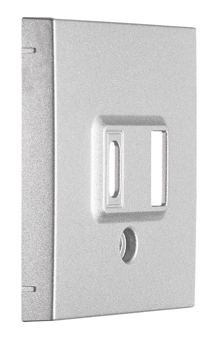 USB charger A+C socket cover, silver
