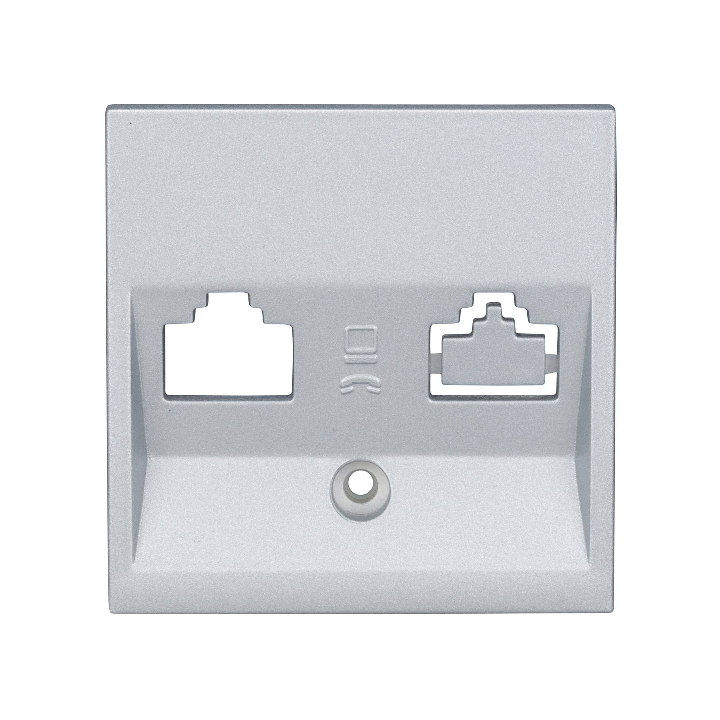 Mască pentru priză 1xRJ45 TOOLLESS LINE, argintiu