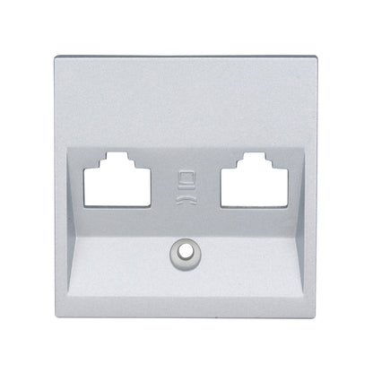 Mască pentru priză 2xRJ45 TOOLLESS LINE, argintiu