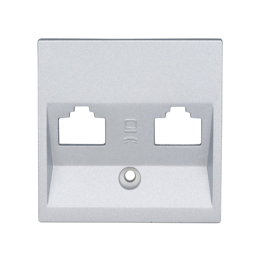 Mască pentru priză 2xRJ45 TOOLLESS LINE, argintiu