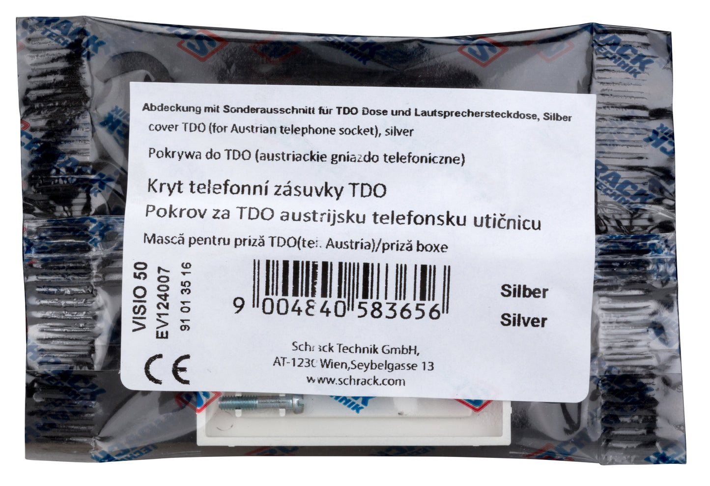 Mască pentru priză TDO(tel. Austria)/priză boxe, argintiu