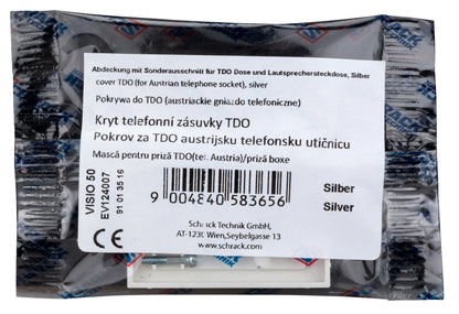Mască pentru priză TDO(tel. Austria)/priză boxe, argintiu