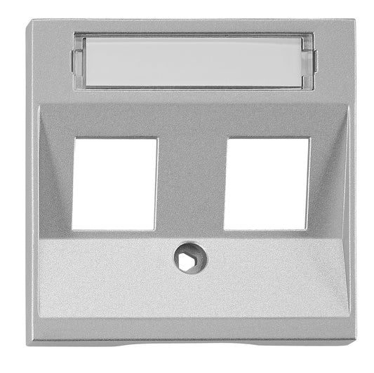Mască 2*RJ45 ToollessLine, argintie