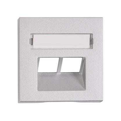 Mască 2*RJ45, argintie