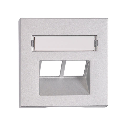 Mască 2*RJ45, argintie
