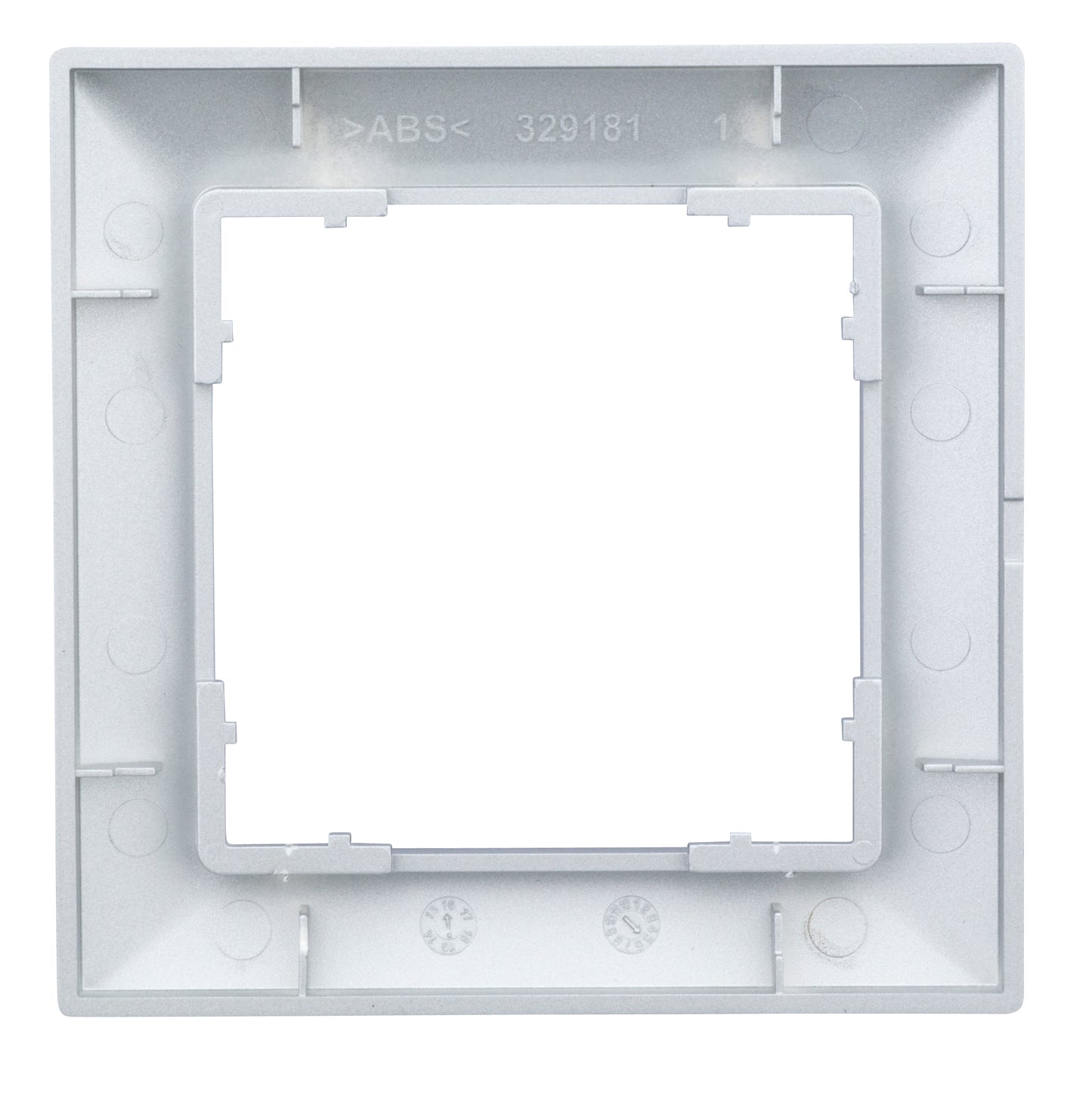 Ramă pentru 1 aparat cu dimensiuni de 55x55mm, argintie