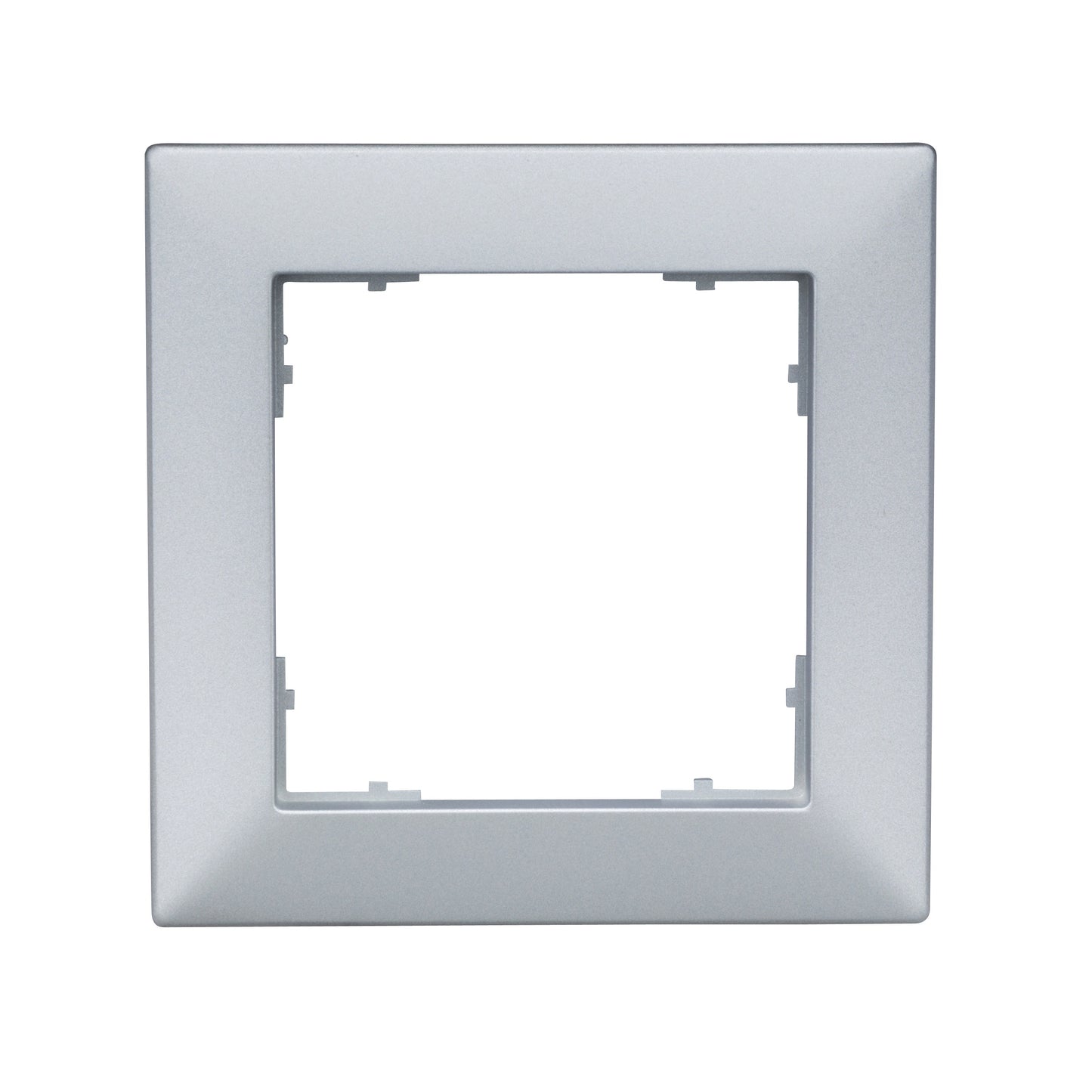 Ramă pentru 1 aparat cu dimensiuni de 55x55mm, argintie