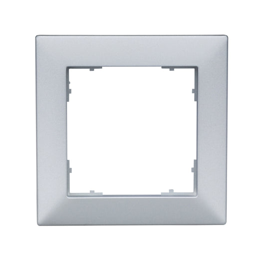 Ramă pentru 1 aparat cu dimensiuni de 55x55mm, argintie