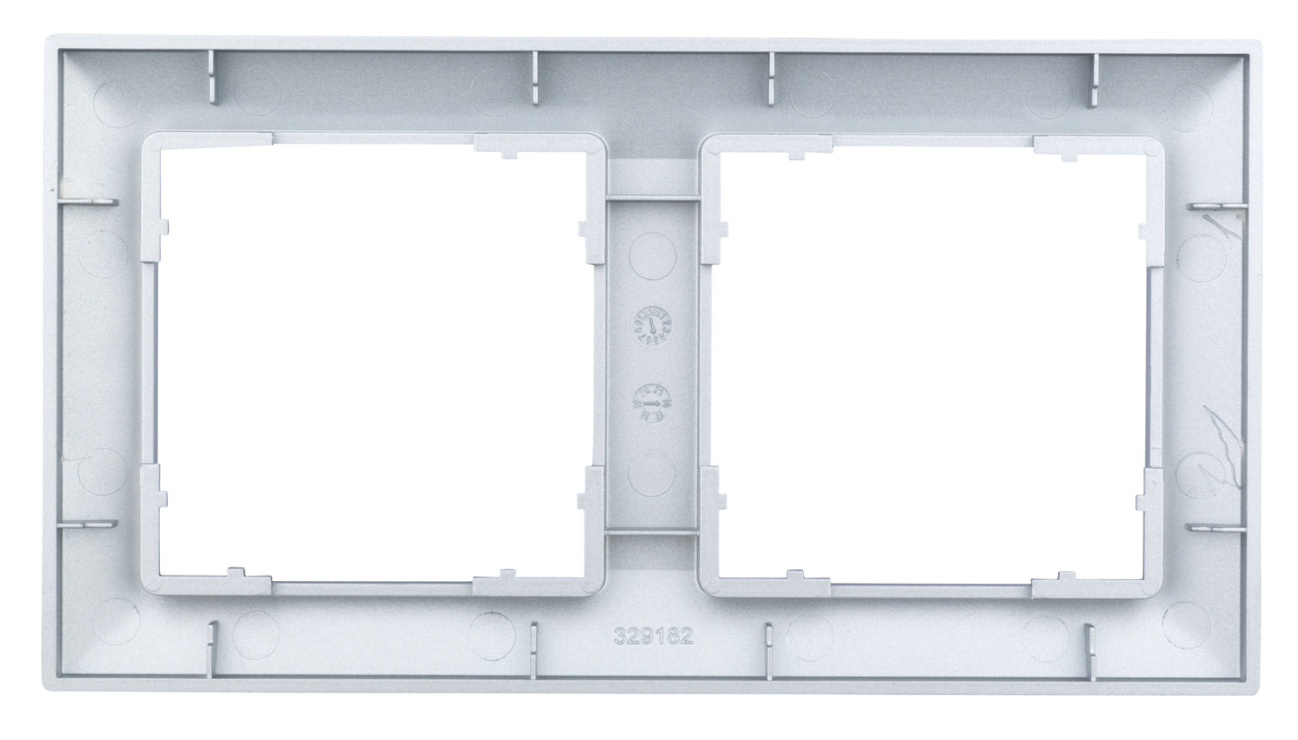 Ramă pentru 2 aparate cu dimensiuni de 55x55mm, argintie