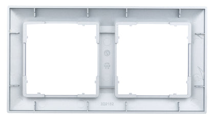 Ramă pentru 2 aparate cu dimensiuni de 55x55mm, argintie