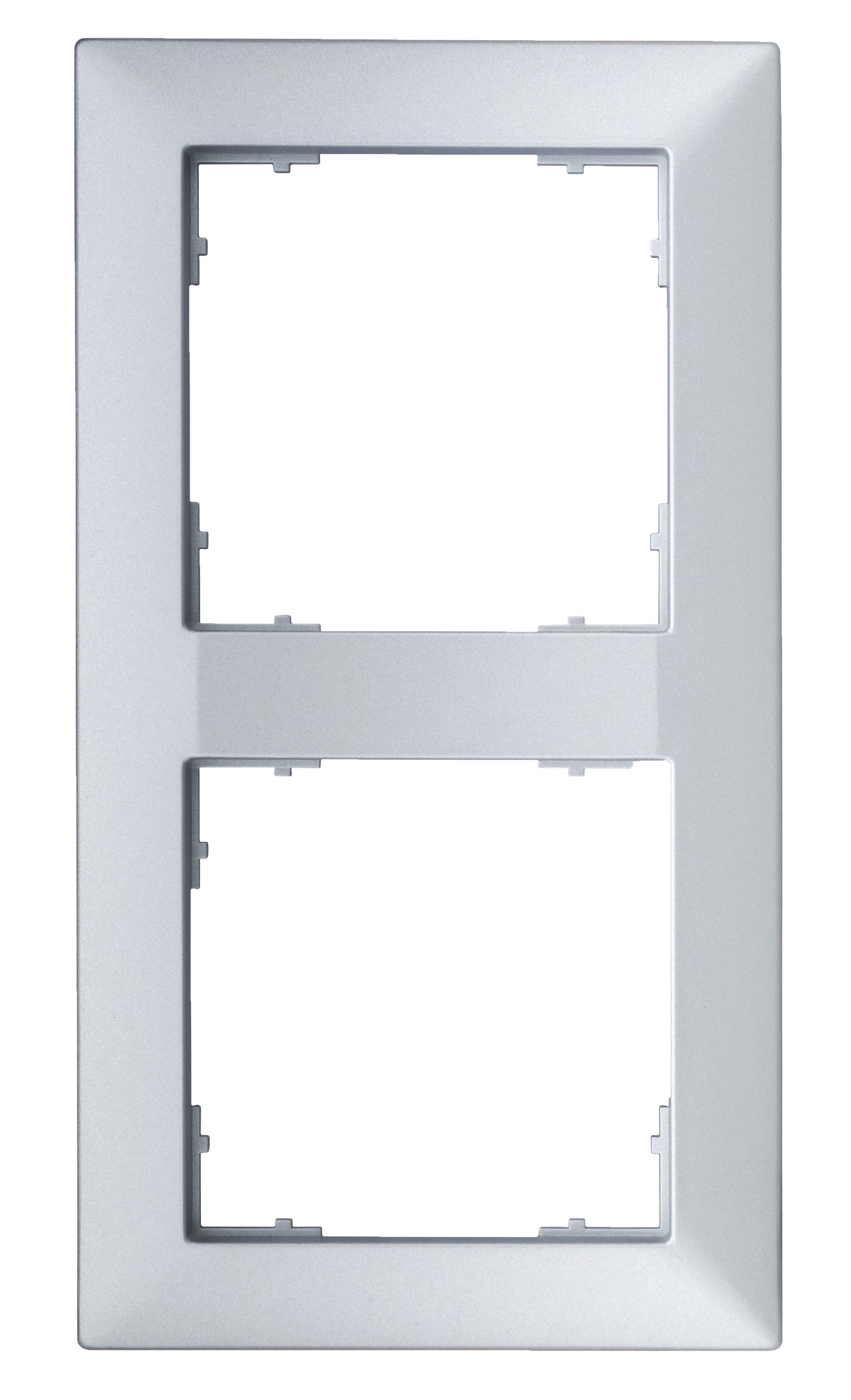 Ramă pentru 2 aparate cu dimensiuni de 55x55mm, argintie