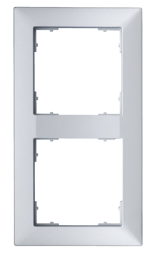 Ramă pentru 2 aparate cu dimensiuni de 55x55mm, argintie