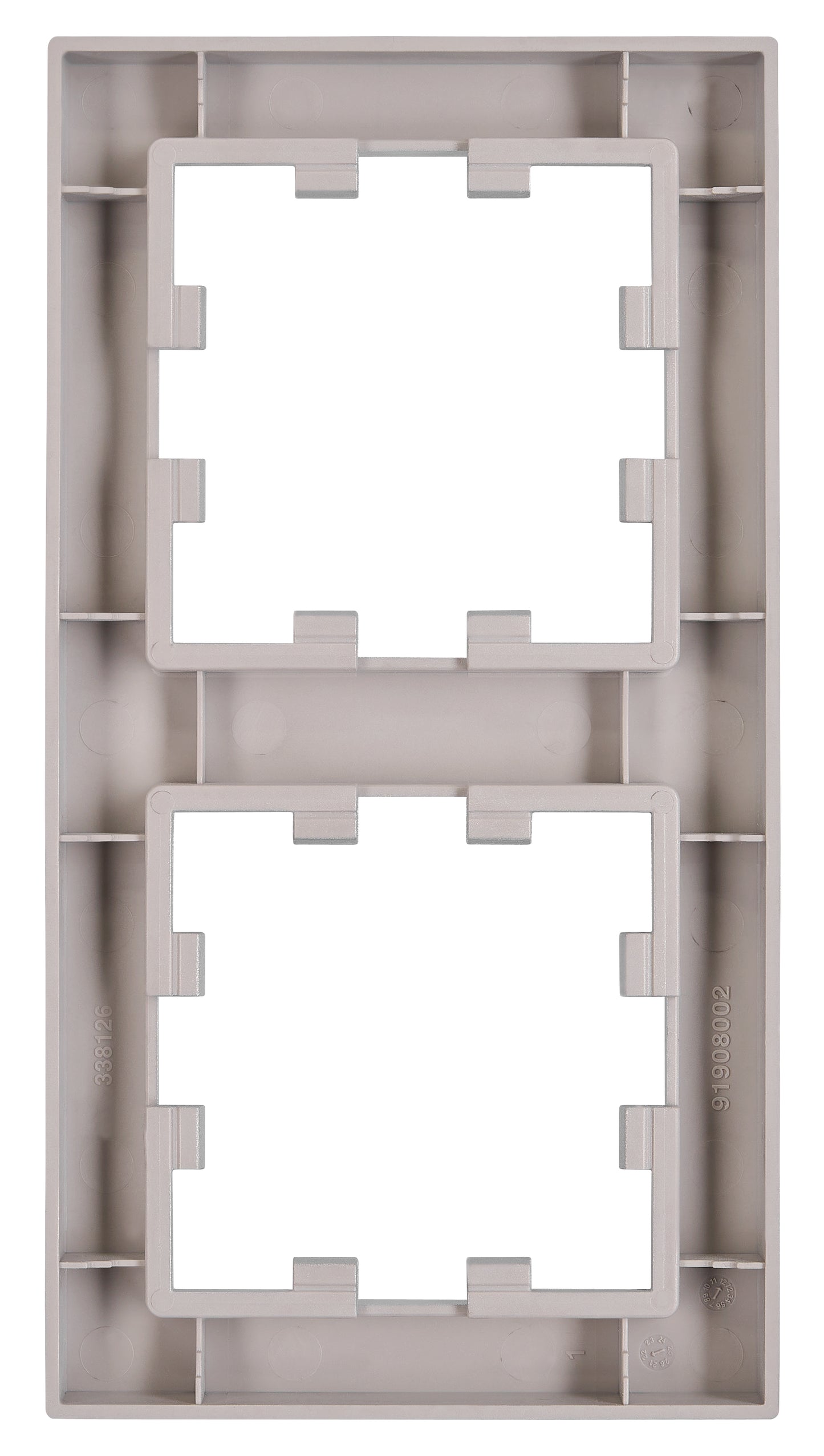 Ramă 2 aparate, Design CUBIC, argintie