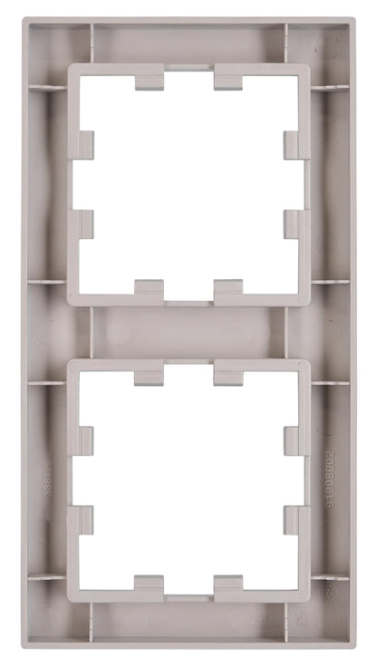 Ramă 2 aparate, Design CUBIC, argintie